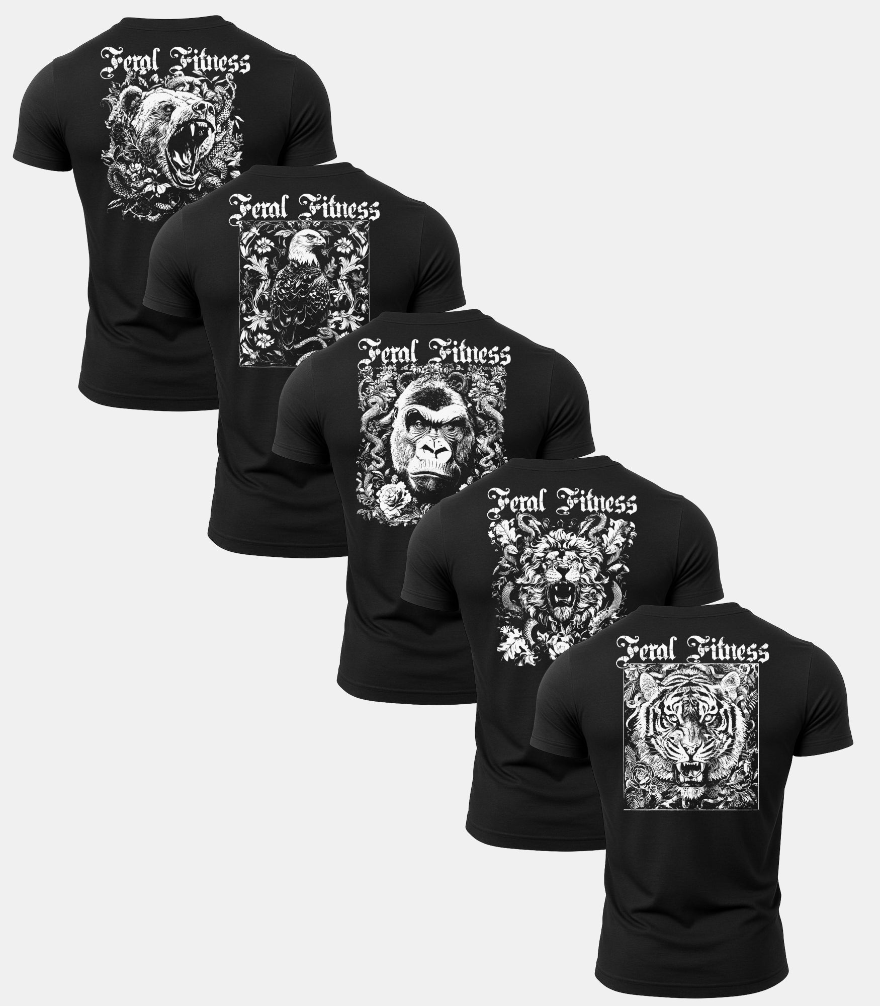 Feral Fitness Gym T-Shirt 5 Pack