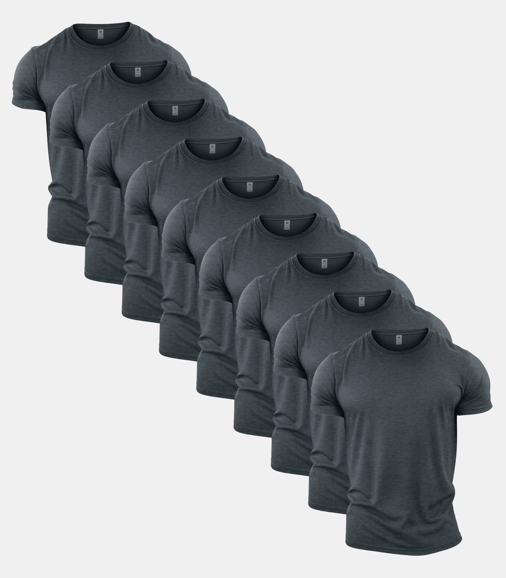 All Grey Crew Neck Gym T-Shirt 9 Pack