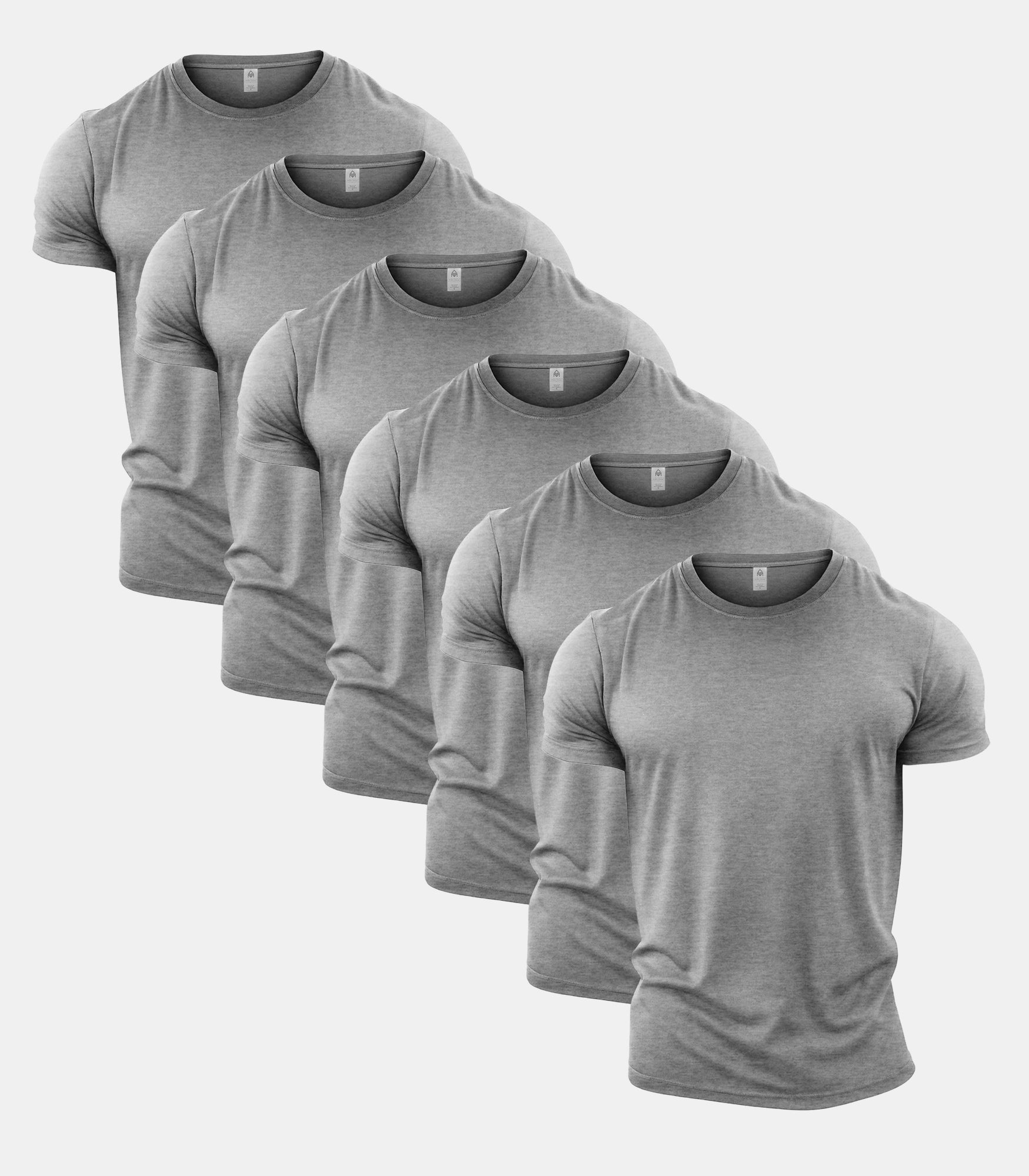 All Sport Grey Crew Neck Gym T-Shirt 6 Pack