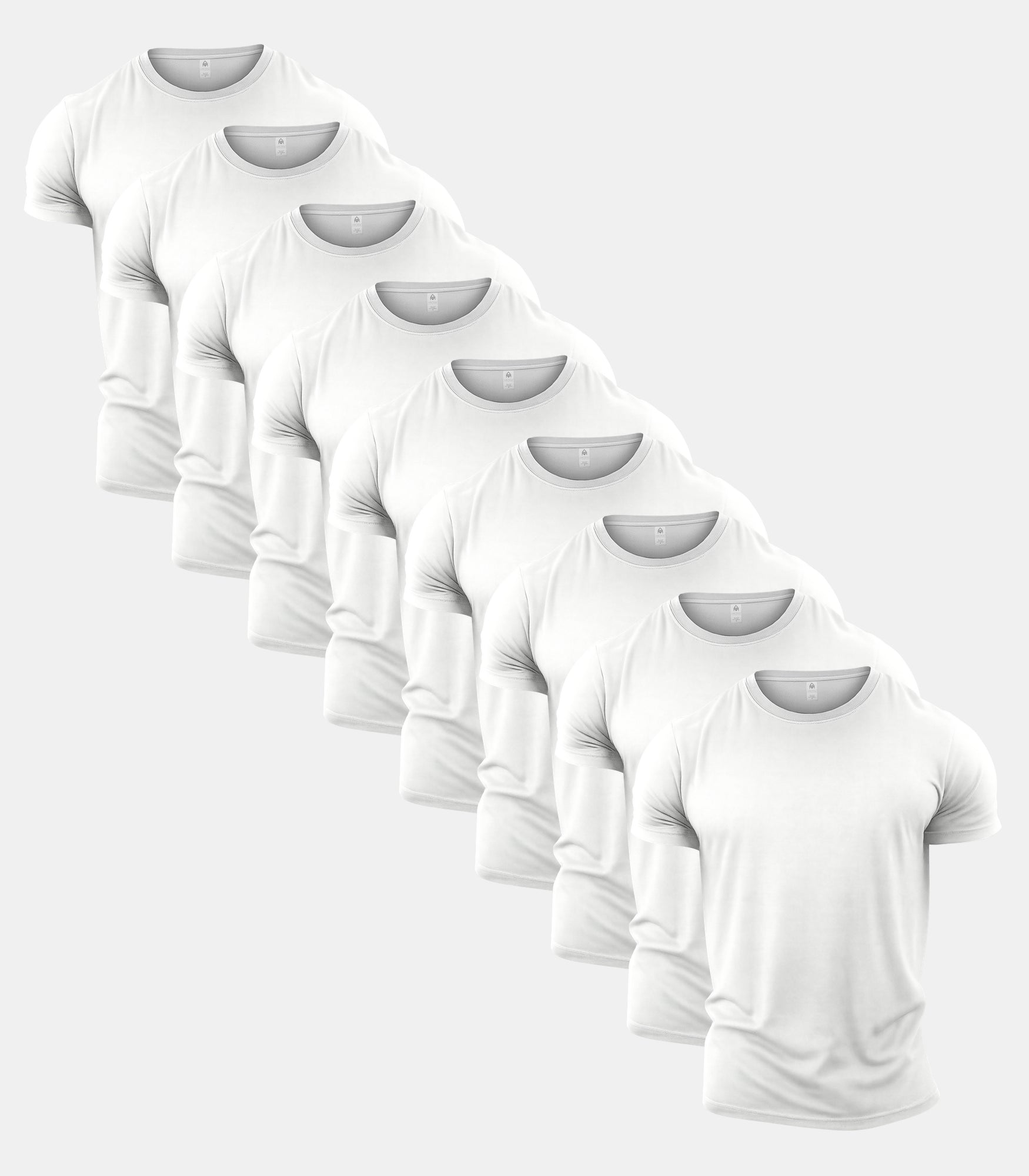 All White Crew Neck T-Shirt 9 Pack