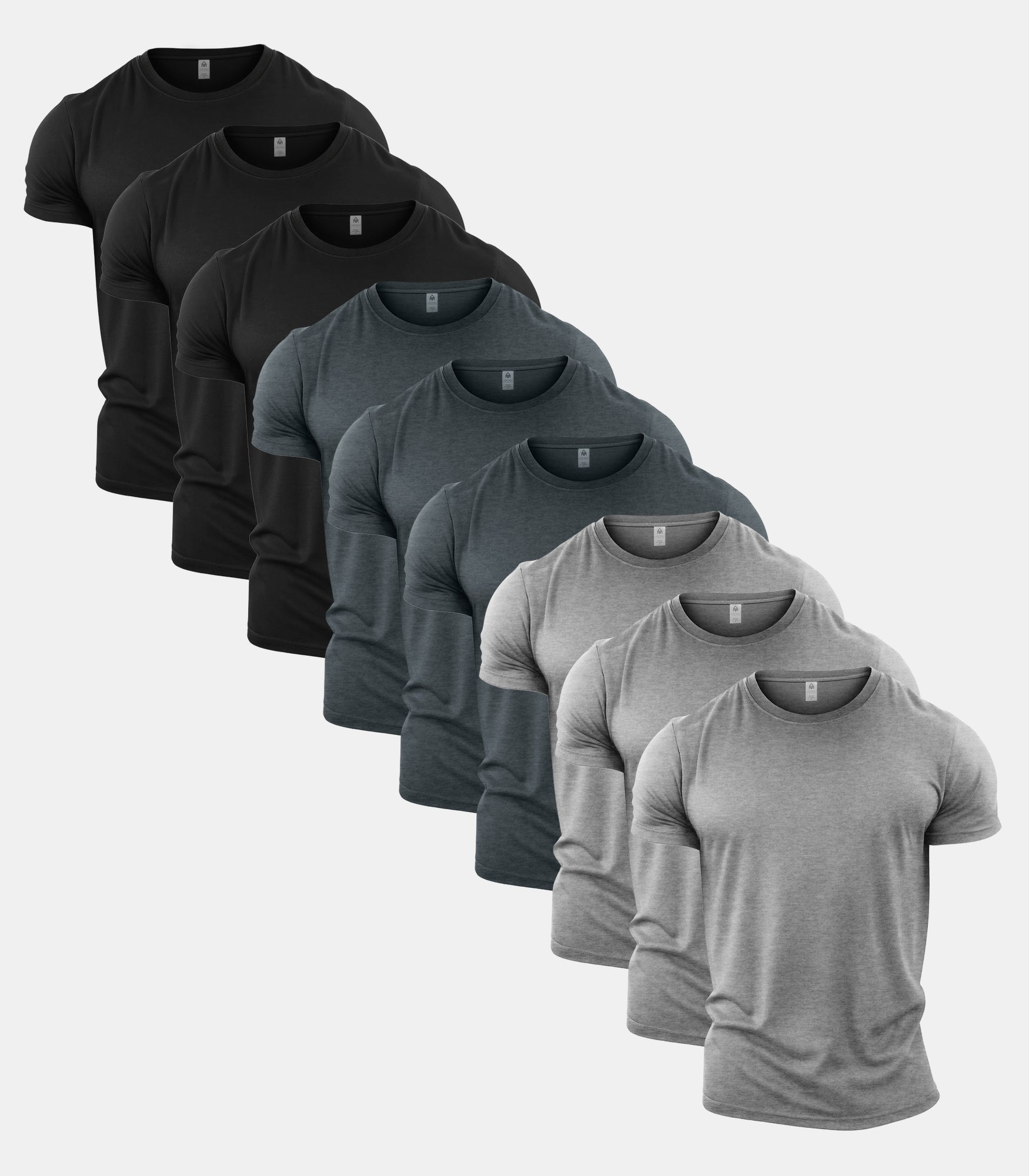 All Greys Crew Neck T-Shirt 9 Pack