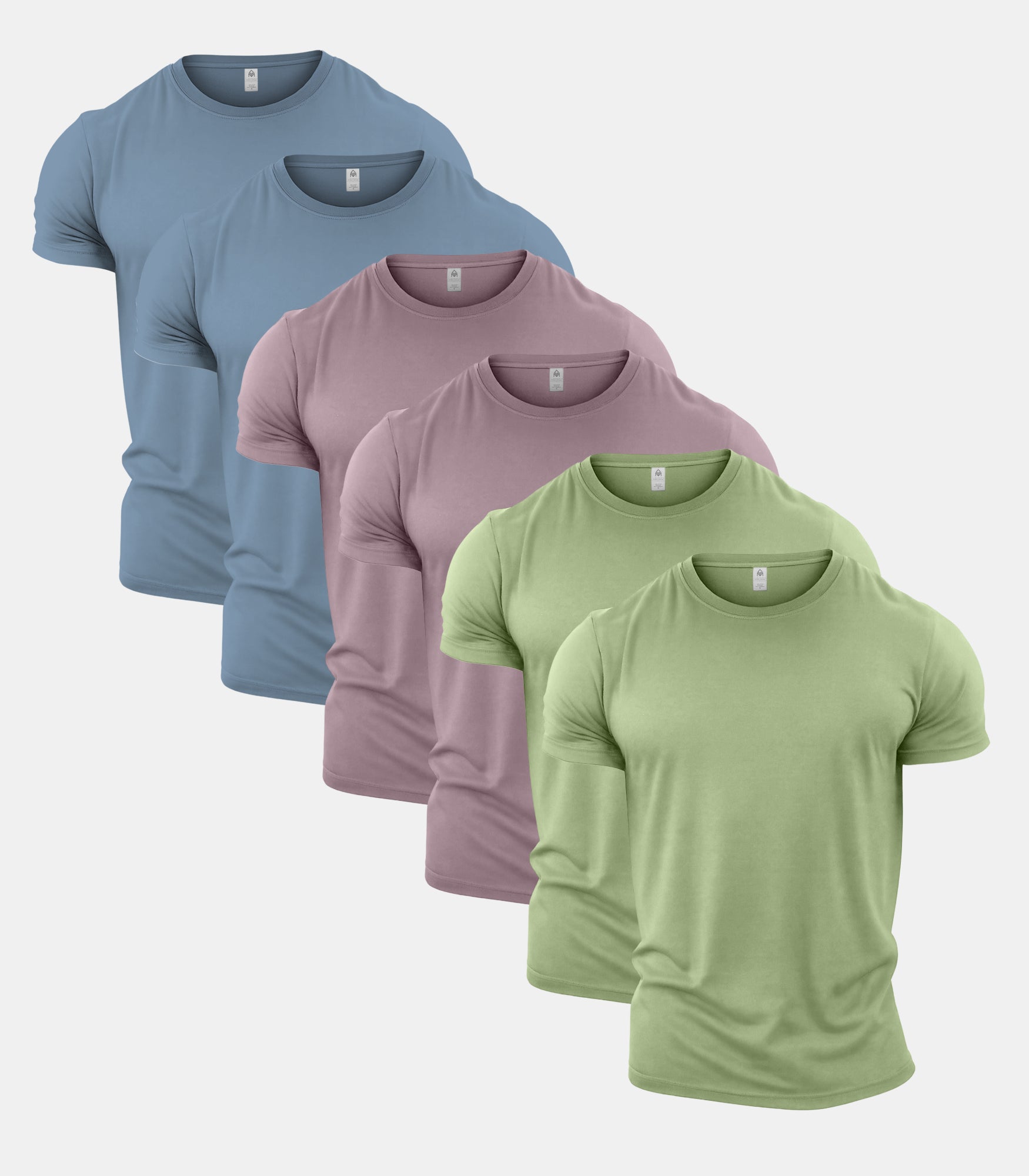 Pastel Crew Neck Gym T-Shirt 6 Pack