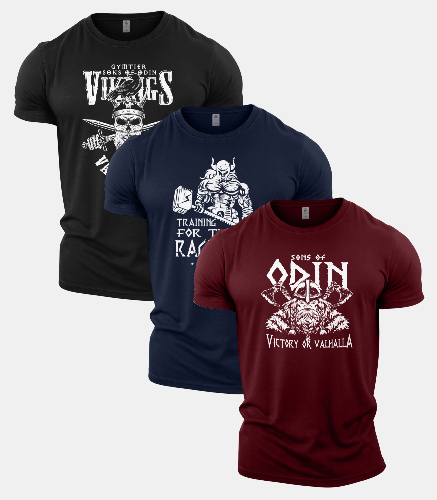 The Valhalla Sons Of Odin Gym T-Shirt 3 Pack