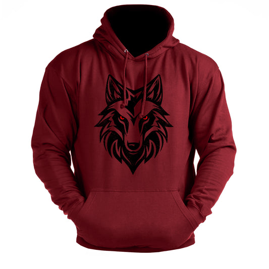 Untamed Wolf Red Eyes - Gym Hoodie