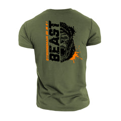 Strongman Beast Orange - Gym T-Shirt