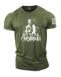 Get To Da Choppa! - Gymtier Barbell Division Gym T-Shirt