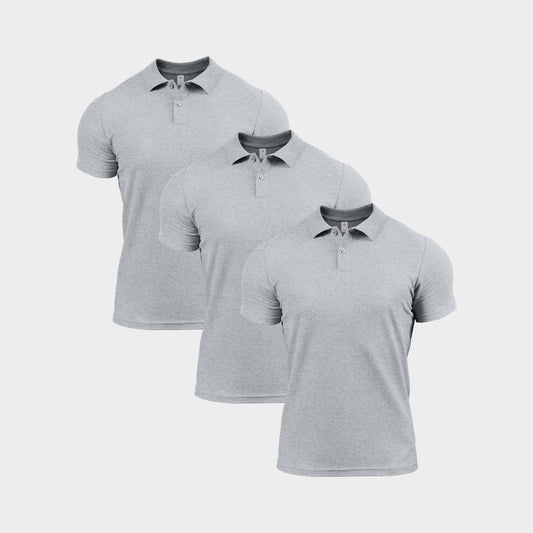 All Sport Grey Polo Shirt 3 Pack