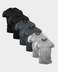 All Greys Crew Neck T-Shirt 6 Pack