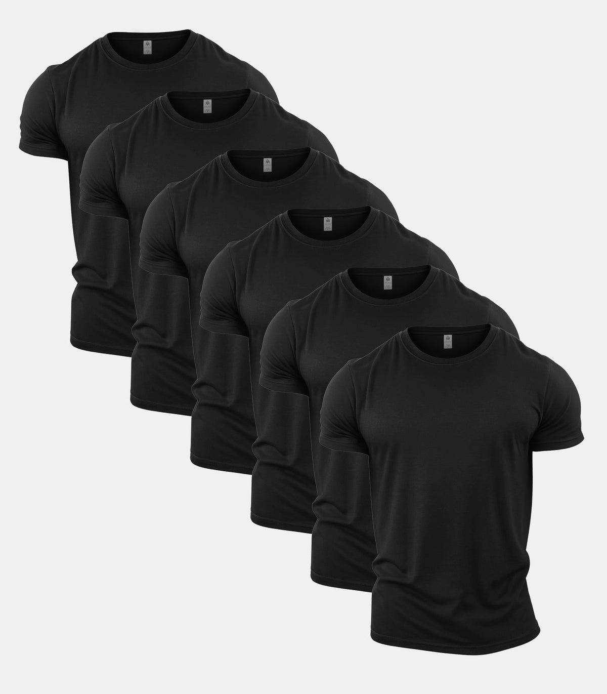 All Black Crew Neck T-Shirt 6 Pack