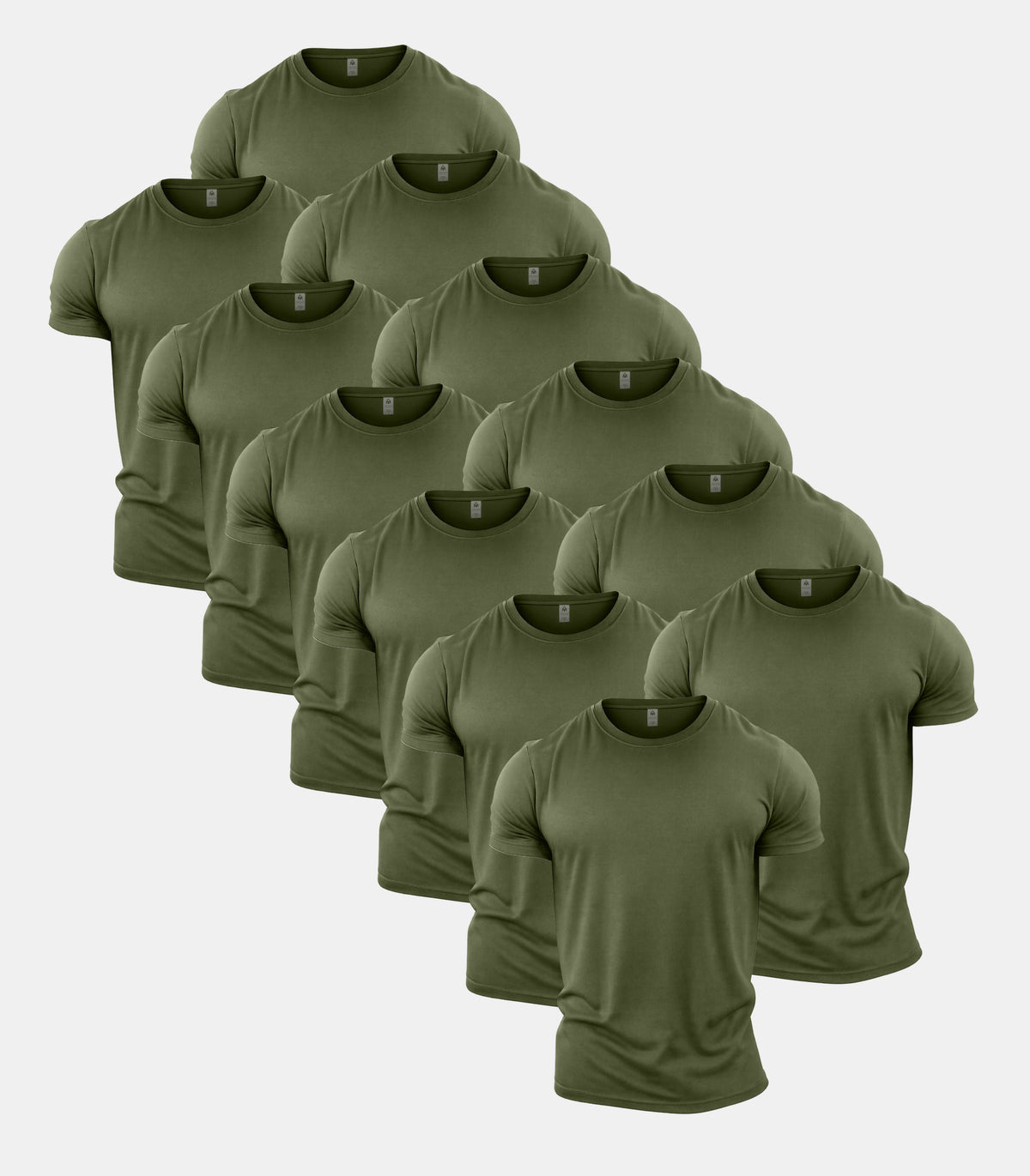 All Green Crew Neck T-Shirt 12 Pack