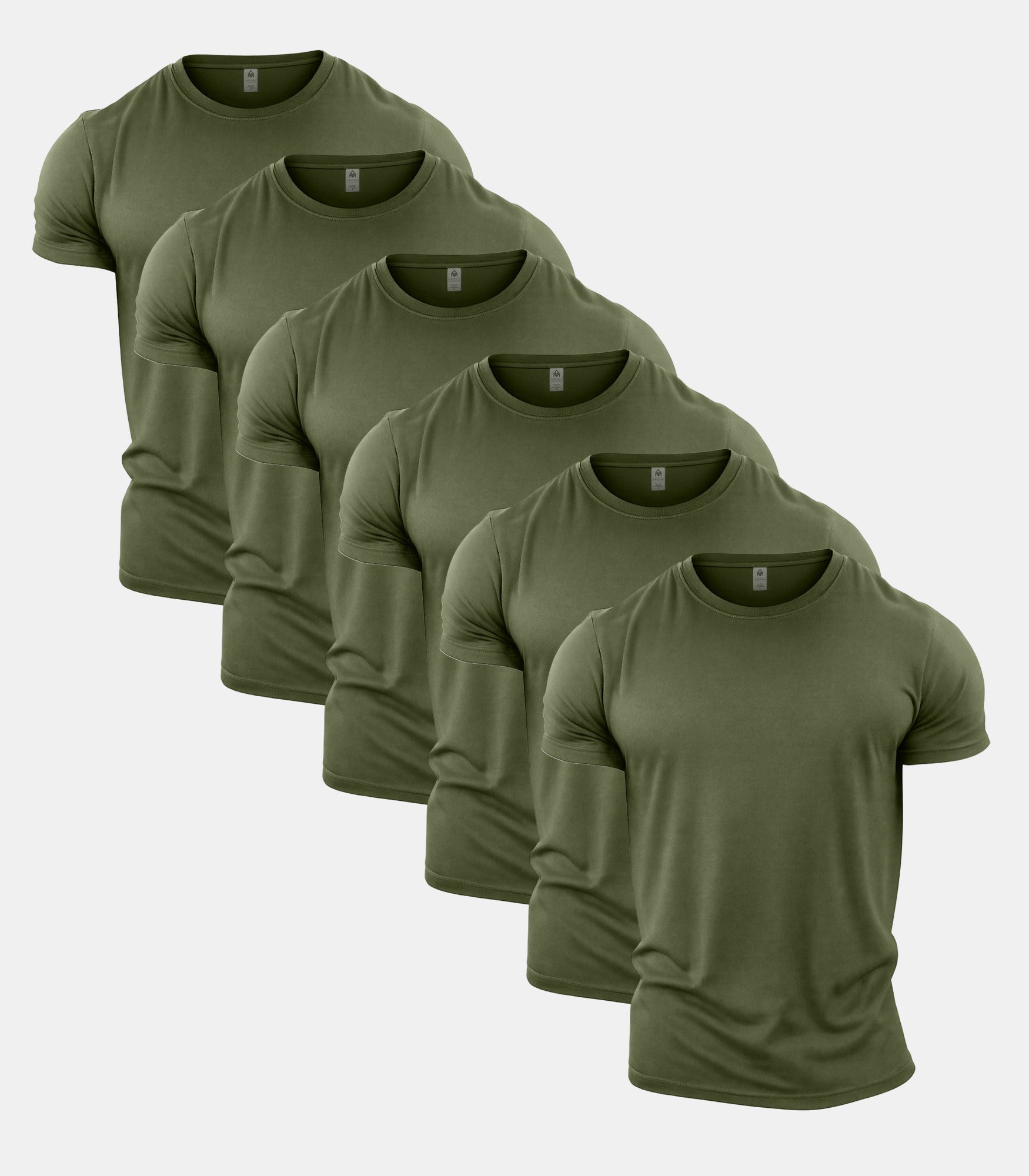 All Green Crew Neck T-Shirt 6 Pack