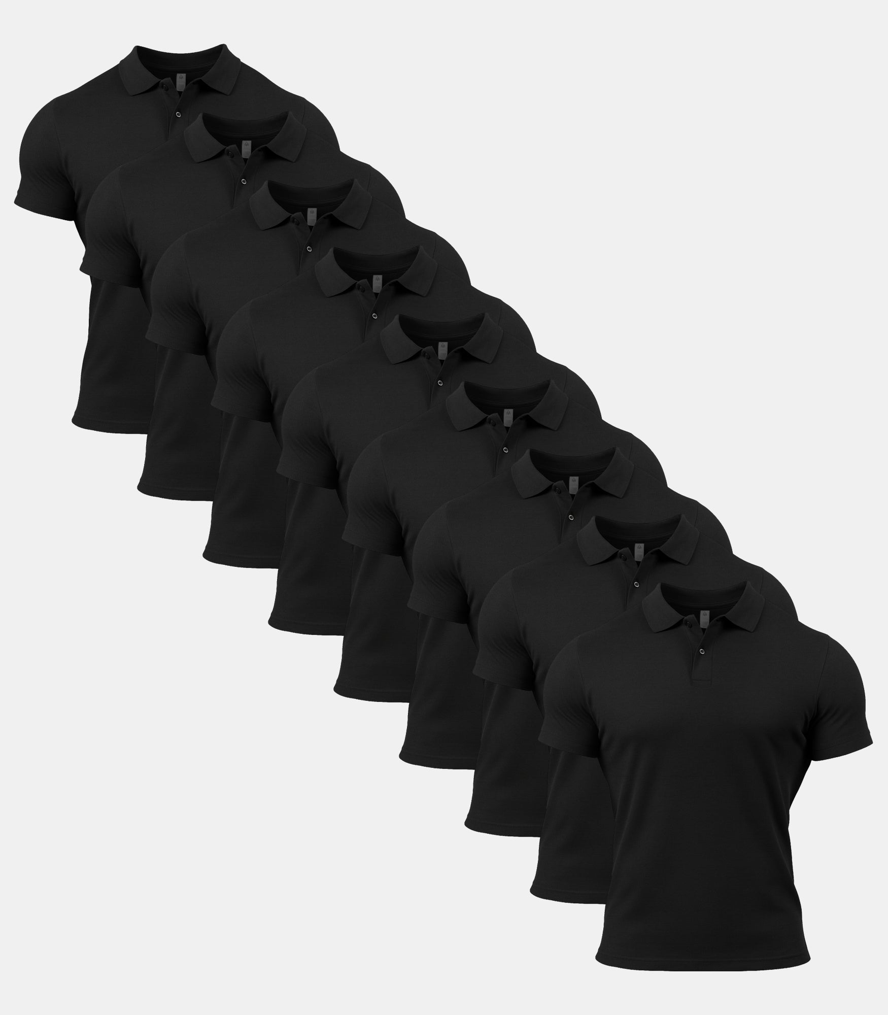 All Black Polo Shirt 9 Pack