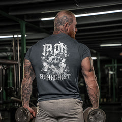 Iron Anarchist Skull Dumbells - Gym T-Shirt