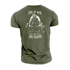 Sons Of Odin Lift The Iron Like Mjolnir - Gym T-Shirt