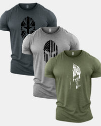 Spartan UK, USA, Faded Gym T-Shirt 3 Pack