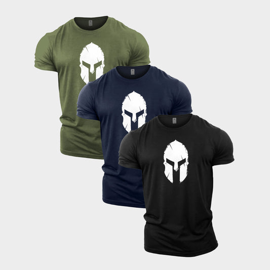 Spartan Helmet Gym T-Shirt 3 Pack