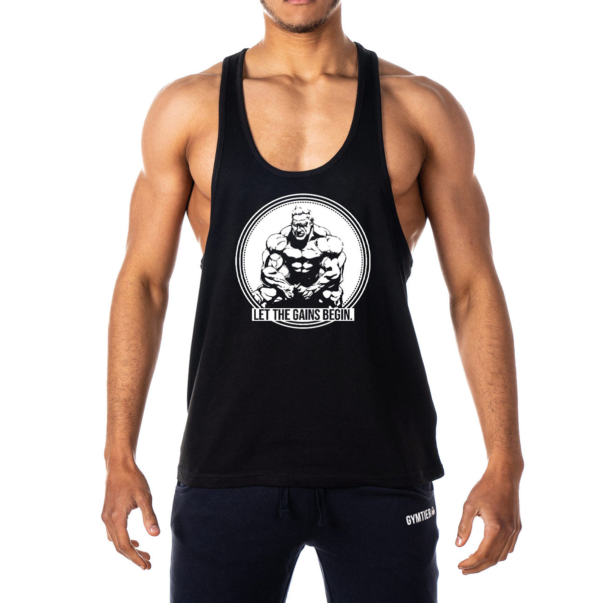 Let The Gains Begin Mens Stringer Tank Top