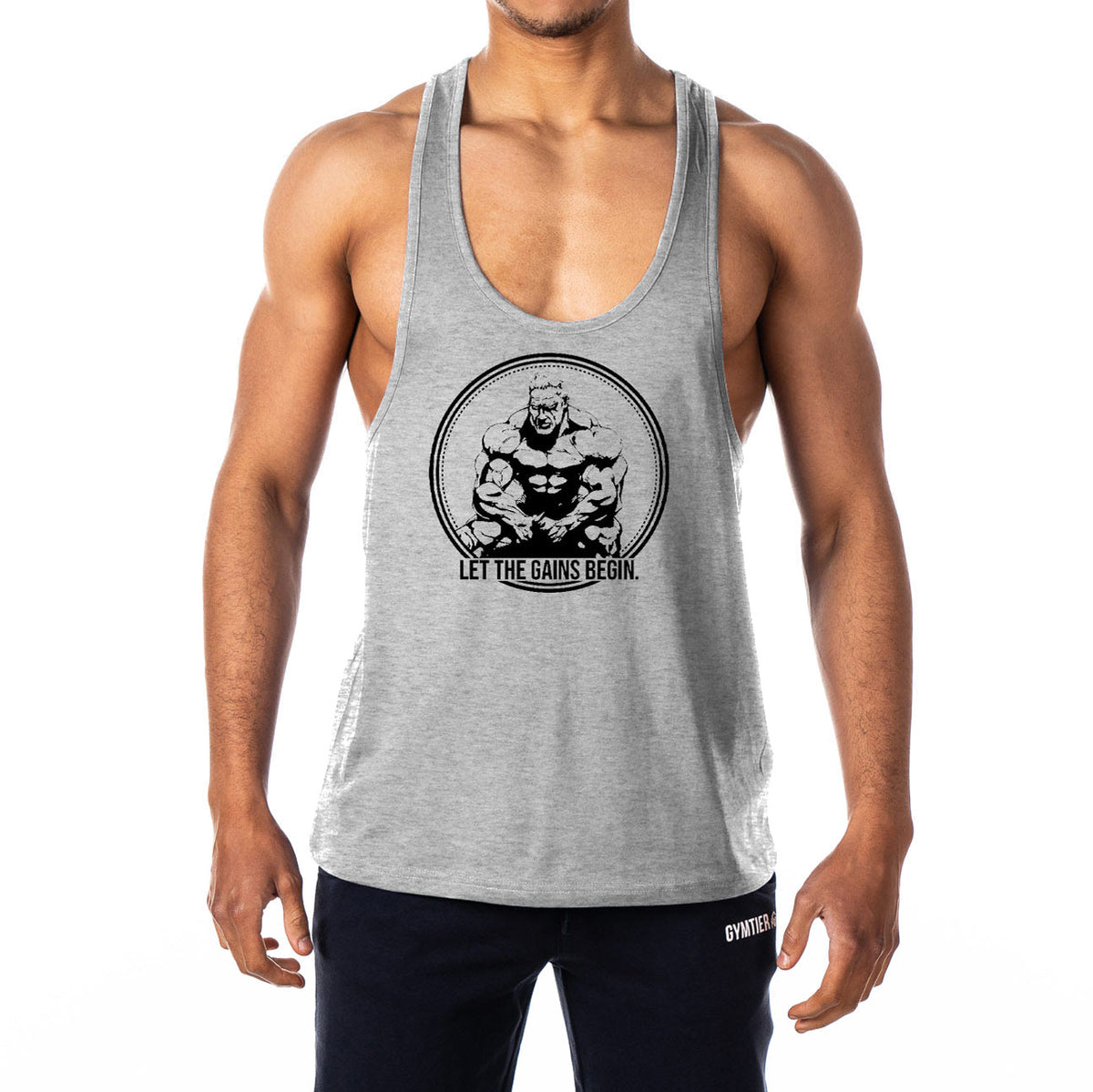 Let The Gains Begin Mens Stringer Tank Top