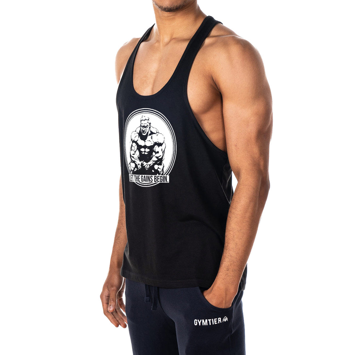 Let The Gains Begin Mens Stringer Tank Top