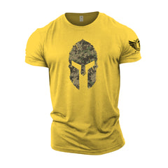 Spartan Helmet Woodland Camo - Spartan Forged - Gym T-Shirt