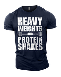 Heavy Weights and Protein Shakes - Gym T-Shirt