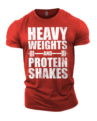 Heavy Weights and Protein Shakes - Gym T-Shirt