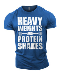 Heavy Weights and Protein Shakes - Gym T-Shirt