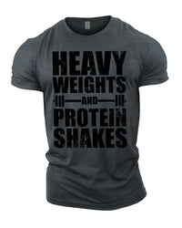 Heavy Weights and Protein Shakes - Gym T-Shirt