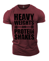 Heavy Weights and Protein Shakes - Gym T-Shirt