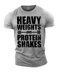 Heavy Weights and Protein Shakes - Gym T-Shirt