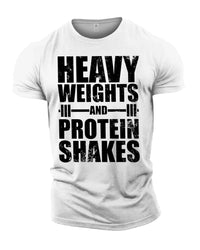 Heavy Weights and Protein Shakes - Gym T-Shirt