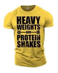 Heavy Weights and Protein Shakes - Gym T-Shirt