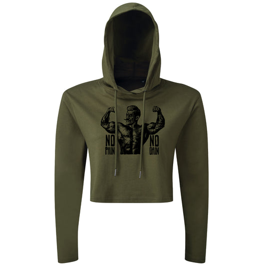 No Pain No Gain - Cropped Hoodie