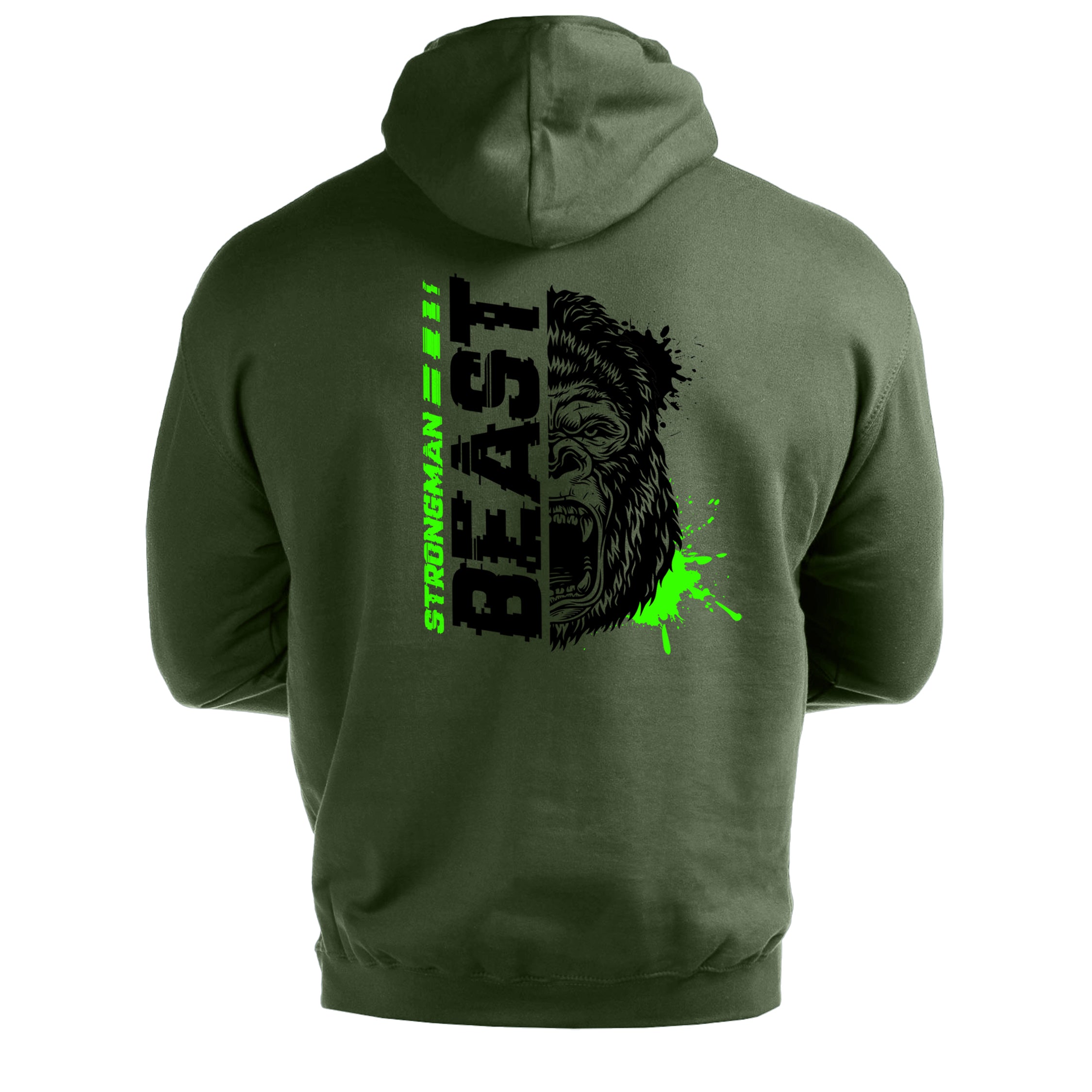 Strongman Beast Green - Gym Hoodie