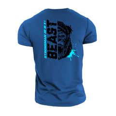 Strongman Beast Blue - Gym T-Shirt