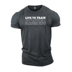 Gymtier Barbell Club - Live To Train Chest - Gym T-Shirt