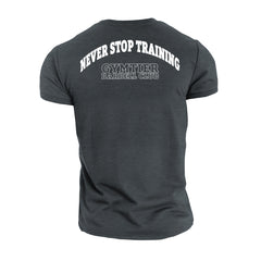 Gymtier Barbell Club - Never Stop Training - Gym T-Shirt