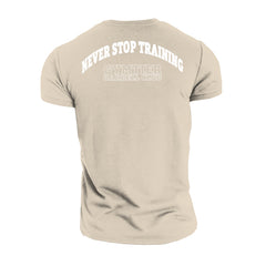 Gymtier Barbell Club - Never Stop Training - Gym T-Shirt