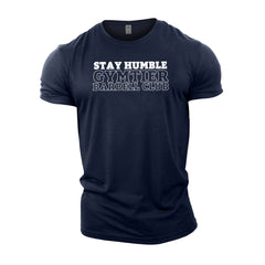 Gymtier Barbell Club - Stay Humble - Gym T-Shirt