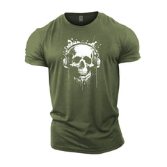 Skull Headphones - Gym T-Shirt