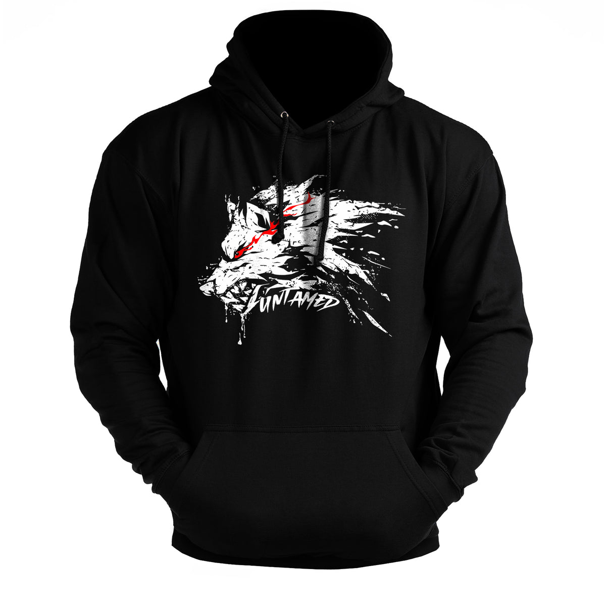 Untamed Wolf Red Eyes Drip - Gym Hoodie