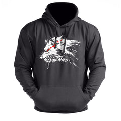 Untamed Wolf Red Eyes Drip - Gym Hoodie